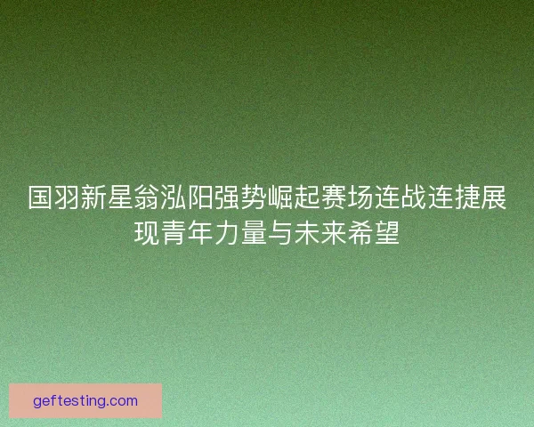 国羽新星翁泓阳强势崛起赛场连战连捷展现青年力量与未来希望